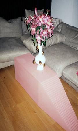 Projected flower image in a dark room